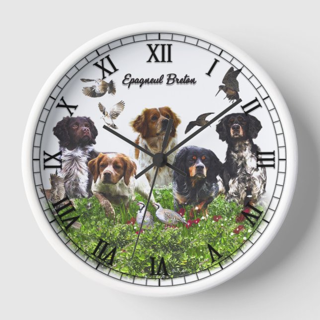 Brittany Spaniel Clock (Front)