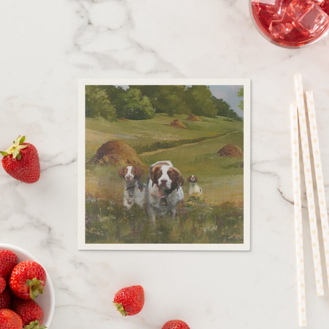 Brittany Spaniel Clock Napkin (Insitu)