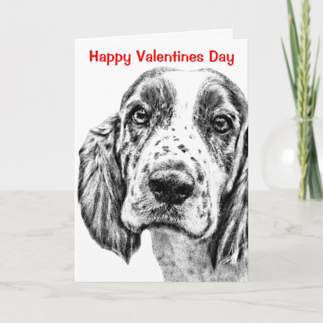 BRITTANY SPANIEL - Custom Valentines Day Card (Front)
