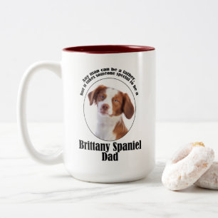 Brittany Spaniel Dad Two-Tone Coffee Mug