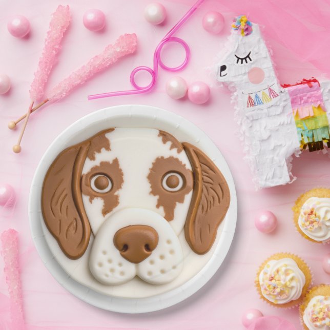 Brittany Spaniel Dog 3D Inspired Paper Plate (Party)