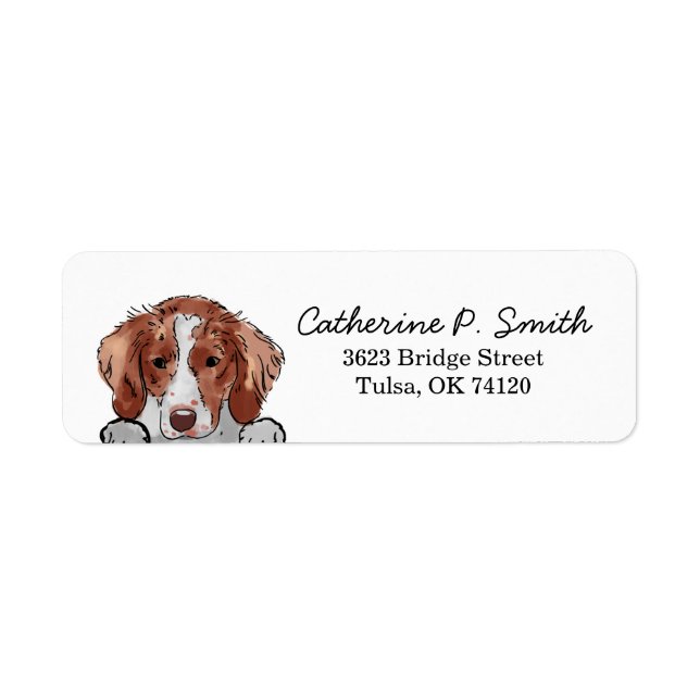 Brittany Spaniel Dog Adresse de retour (Devant)