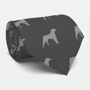 Brittany Spaniel Dog Breed Silhouettes Pattern Tie