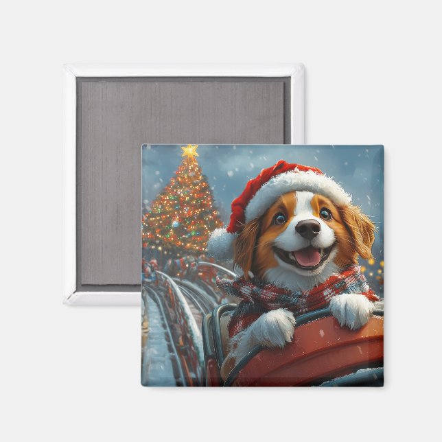 Brittany Spaniel Dog Christmas Magnet (Front/Back)