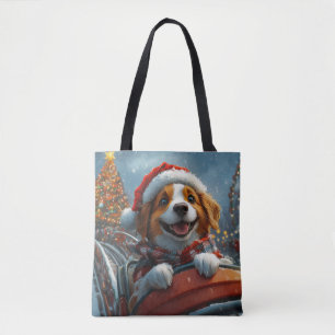Brittany Spaniel Dog Christmas Tote Bag