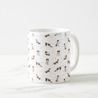 Brittany spaniel dog doing yoga coffee mug