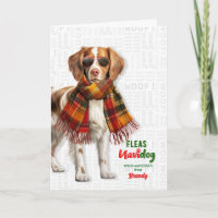 Brittany Spaniel Dog Funny Fleas Navidog with Name