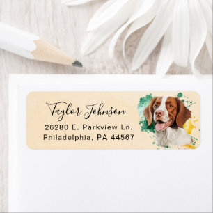 Brittany Spaniel Dog Return Address Label