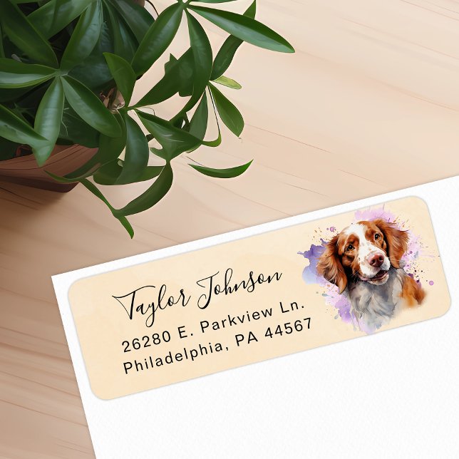 Brittany Spaniel Dog Return Address Label (Creator Uploaded)