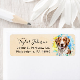Brittany Spaniel Dog Return Address Label