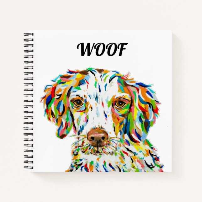 Brittany Spaniel Dog Square Notebook (Front)