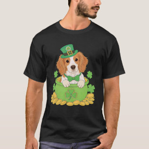 Brittany Spaniel Dog St. Patricku2019s Day Shamroc T-Shirt