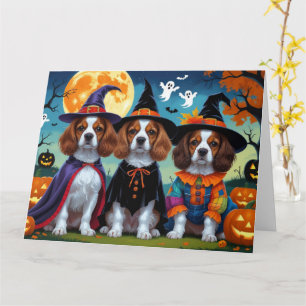 Brittany Spaniel Dogs Pumpkin Halloween Funny  Card