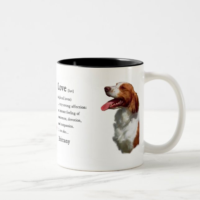 Brittany Spaniel Gifts Two-Tone Coffee Mug (Right)
