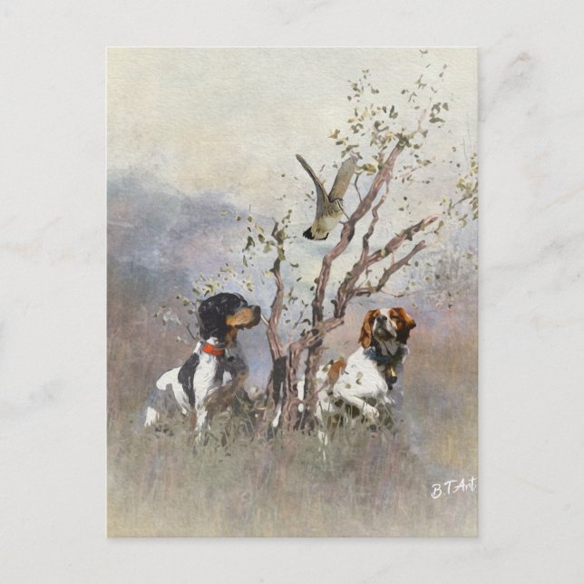 Brittany Spaniel Holiday Postcard (Front)