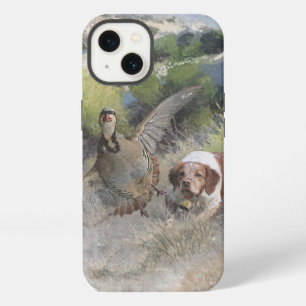 Brittany Spaniel hunting chukar partridge, Art  iPhone 13 Case