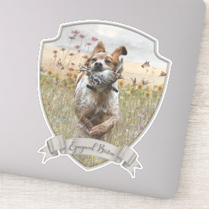 Brittany Spaniel hunting quail , Art   