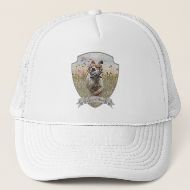 Brittany Spaniel hunting quail , Art     Trucker Hat (Front)