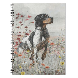 Brittany Spaniel hunts in the field  Notebook
