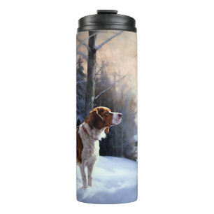 Brittany Spaniel Let It Snow Christmas Thermal Tumbler