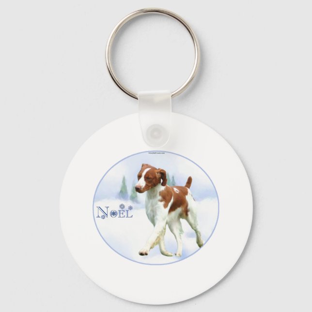 Brittany Spaniel Noel Keychain (Front)