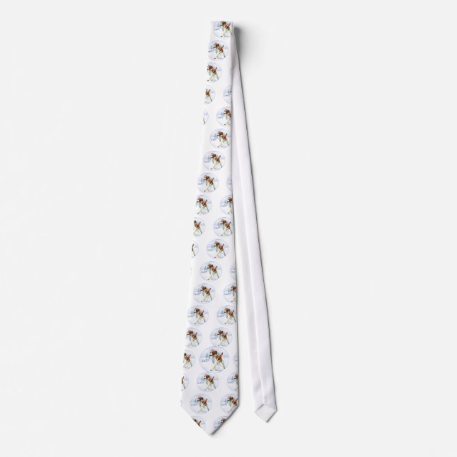 Brittany Spaniel Noel Tie (Front)