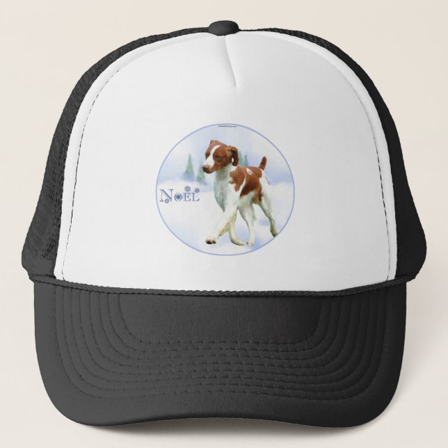 Brittany Spaniel Noel Trucker Hat (Front)