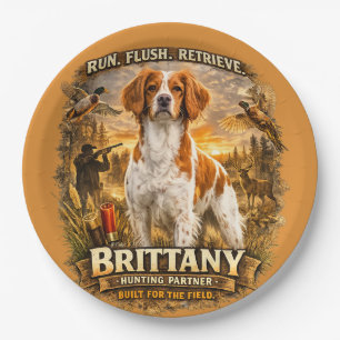 Brittany Spaniel Paper Plate