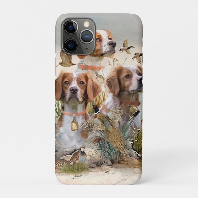 Brittany Spaniel , Passion for Birds Case-Mate iPhone Case (Back)