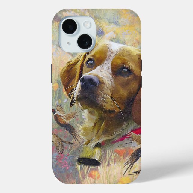 Brittany Spaniel , Passion for Birds Case-Mate iPhone Case (Back)