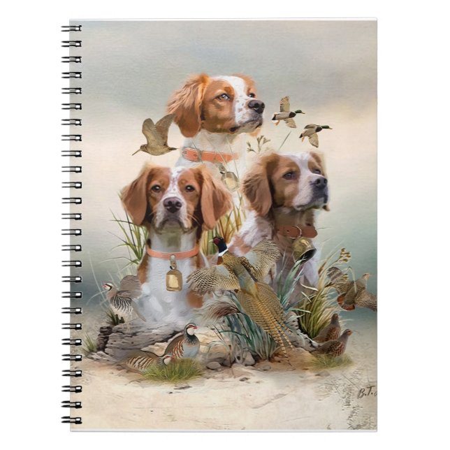 Brittany Spaniel , Passion for Birds Notebook (Front)