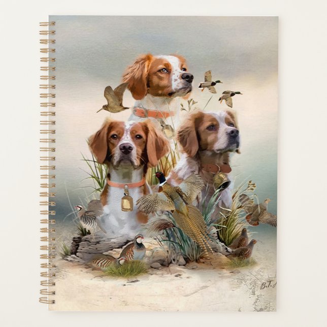 Brittany Spaniel , Passion for Birds Planner (Front)