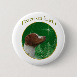 Brittany Spaniel Peace 2 Inch Round Button