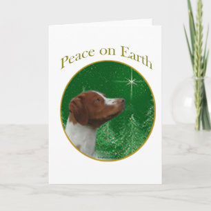 Brittany Spaniel Peace Holiday Card