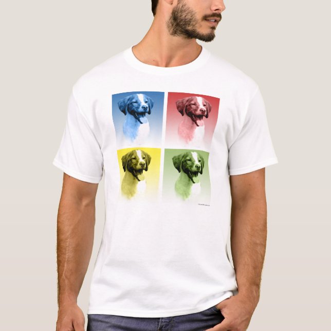 Brittany Spaniel Pop Art T-Shirt (Front)