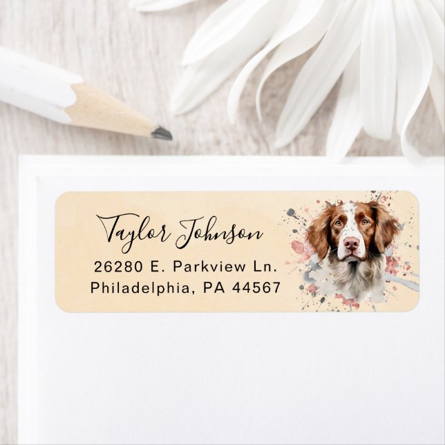 Brittany Spaniel Return Address Label (Insitu)