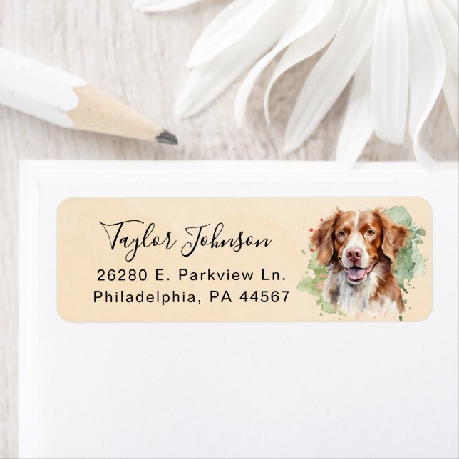 Brittany Spaniel Return Address Label (Insitu)