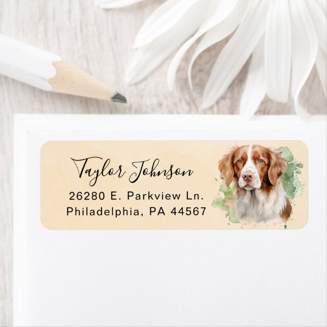 Brittany Spaniel Return Address Label (Insitu)
