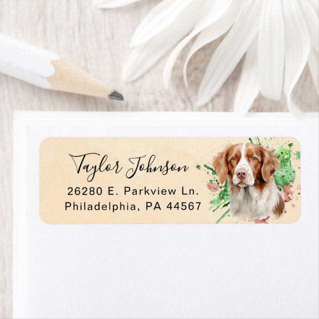 Brittany Spaniel Return Address Label (Insitu)
