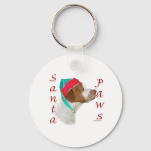 Brittany Spaniel Santa Paws Keychain