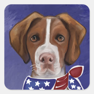 Brittany Spaniel Square Sticker