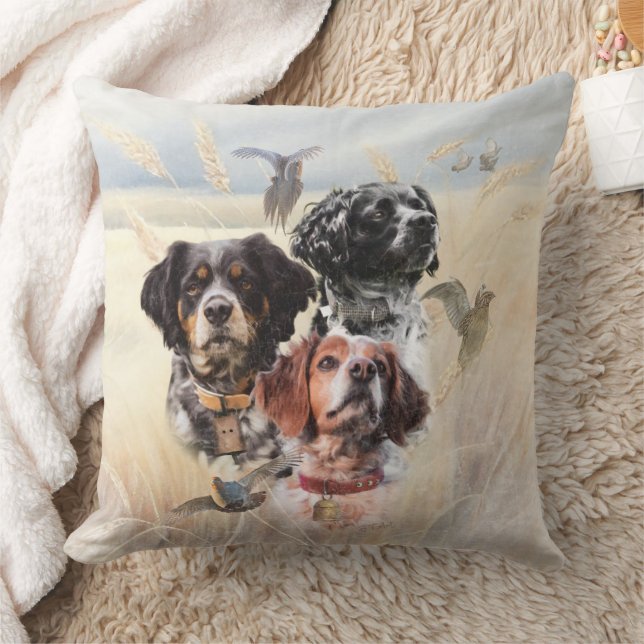 Brittany Spaniel Throw Pillow (Blanket)