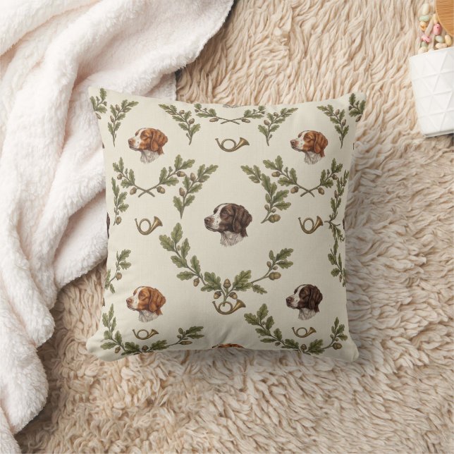 Brittany Spaniel  Throw Pillow (Blanket)