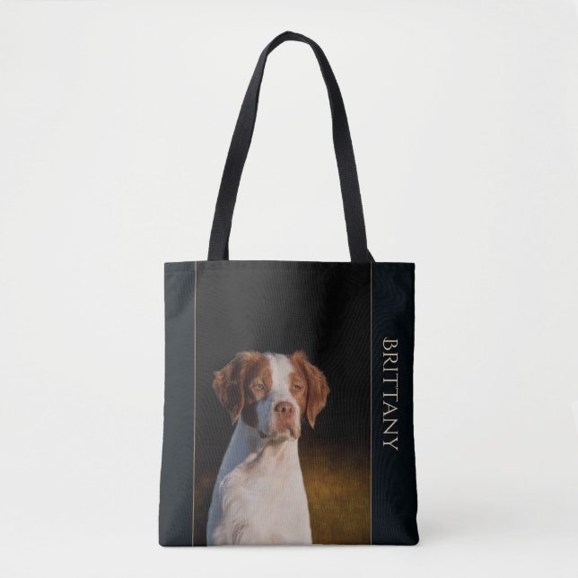 Brittany Spaniel Tote Bag (Front)