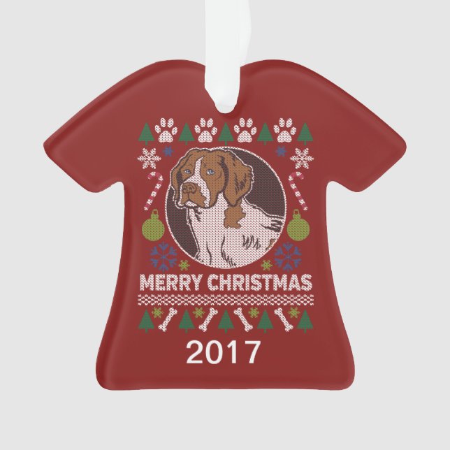 Brittany Spaniel Vilain Sweat de Noël (devant)