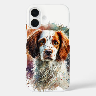 Brittany Spaniel Watercolor iPhone 16 Case