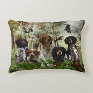 Brittany Spaniels, Bird Hunting Accent Pillow