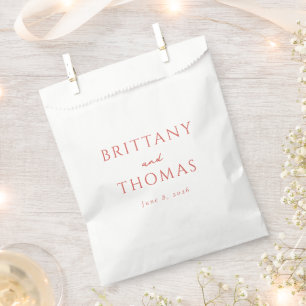 Brittany Thomas Elegant Coral Serif Favour Bag