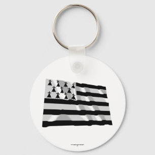 Brittany Waving Flag Keychain