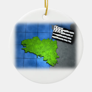 Brittany with its own flag ceramic ornament
